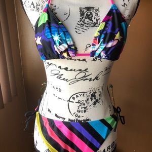 Multi color string bikini swimsuit 2-piece